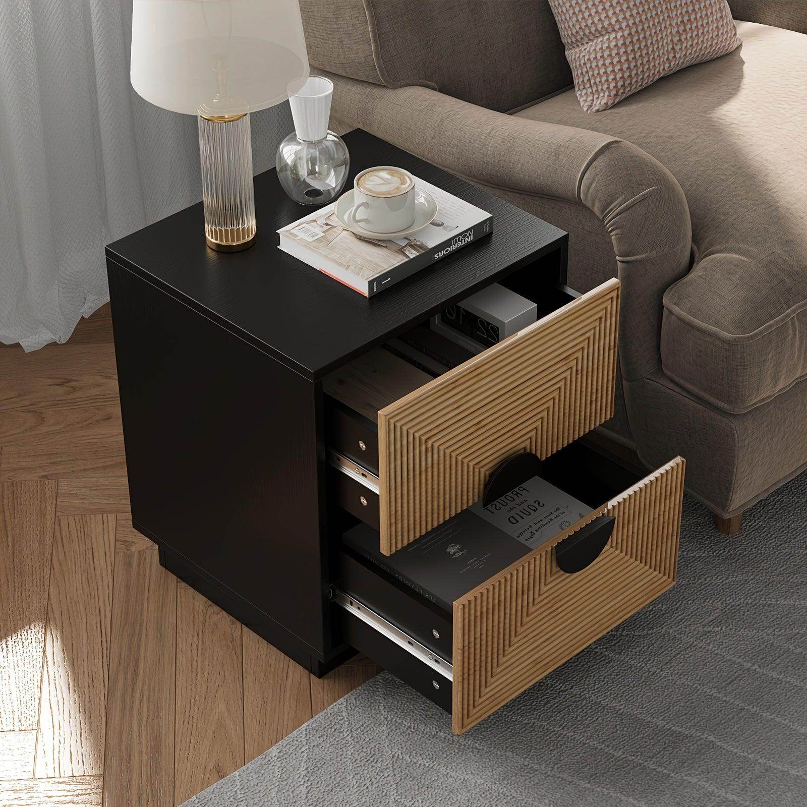 2 - Drawer Nightstand: Modern Design, Bamboo Build For Durability - My Store