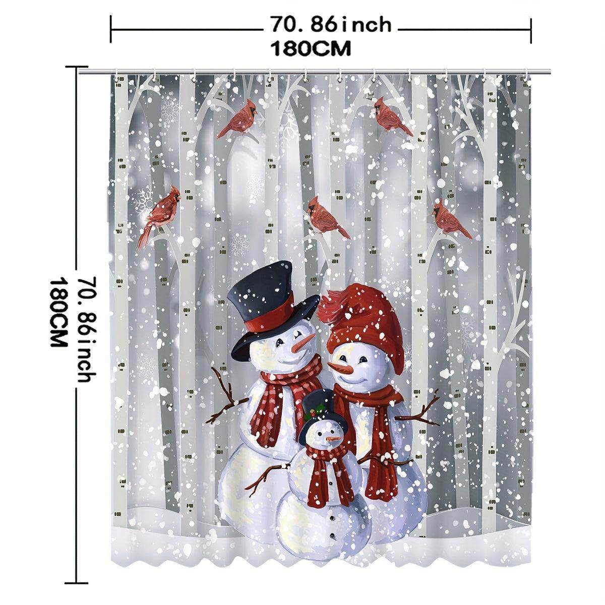 Christmas Snowman Shower Curtain Set - My Store