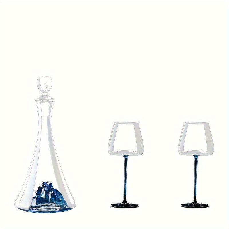 Elegant European Style Blue Ice Mountain Glass Decanter - My Store