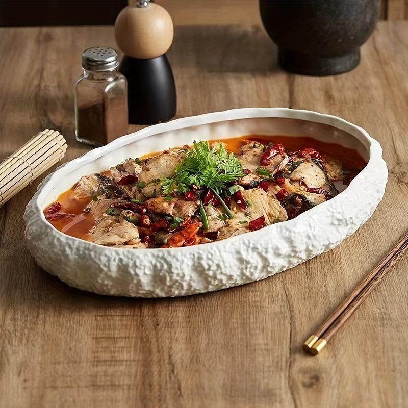 Large Oval Ceramic Seafood Steaming Plate - My Store