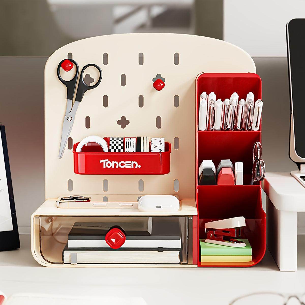 Multifunctional Office Desk Organizer with Hole Board and Drawer - My Store