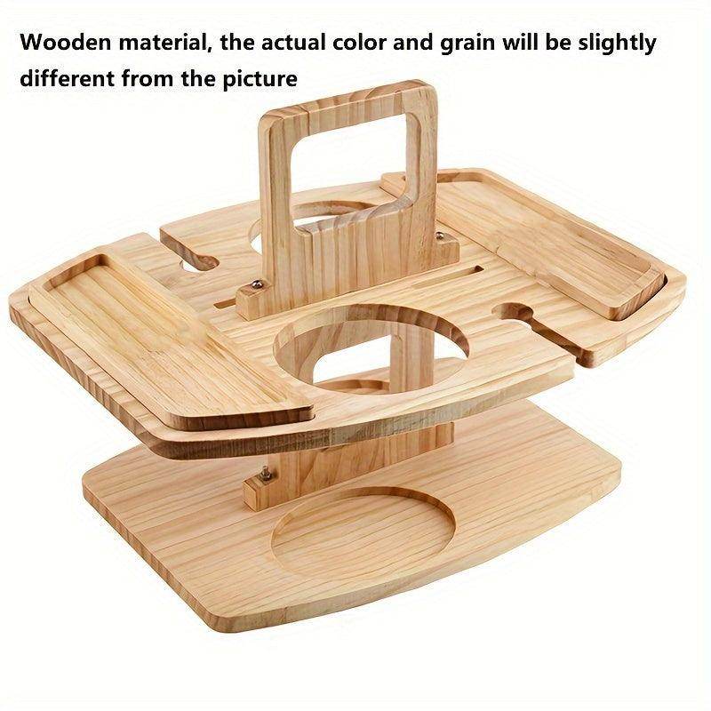 Portable Wooden Picnic Wine Rack and Food Holder - My Store