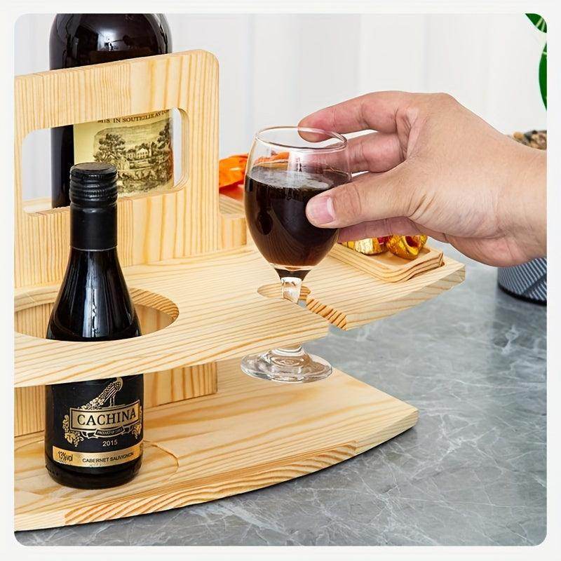 Portable Wooden Picnic Wine Rack and Food Holder - My Store