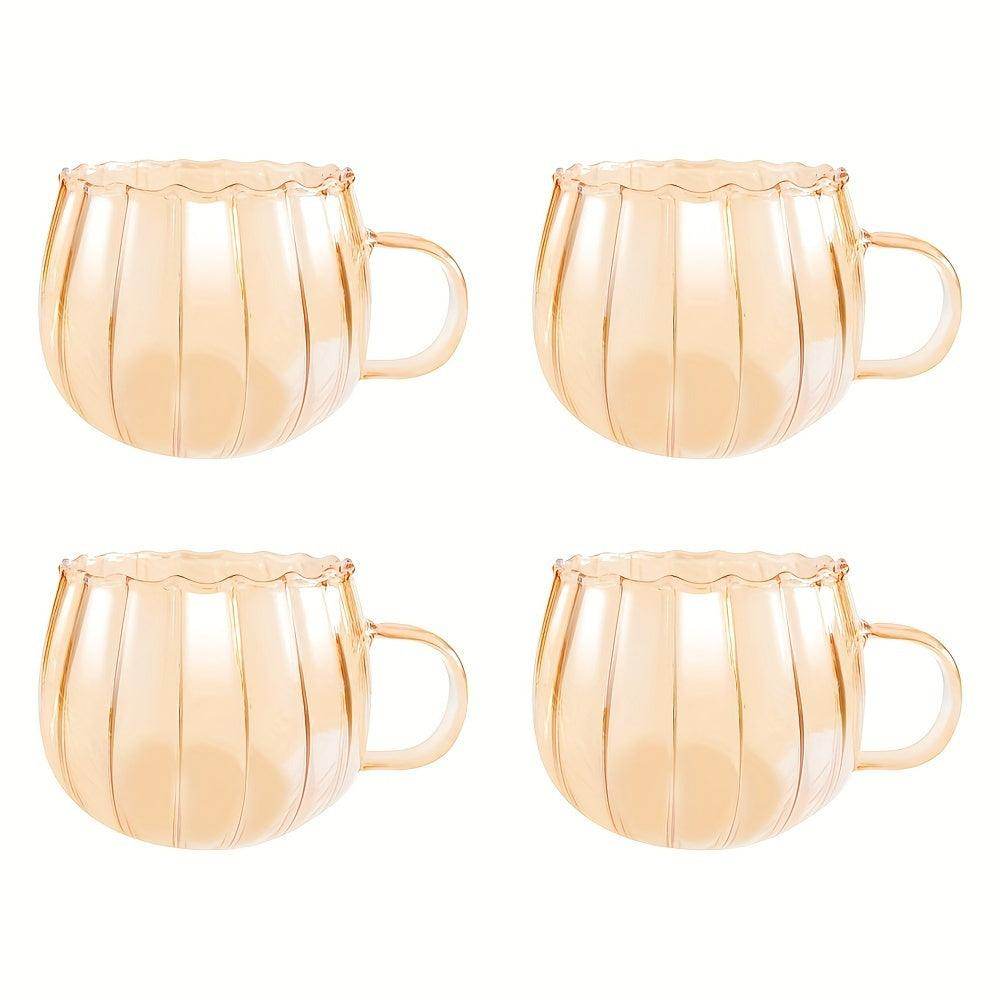 Pumpkin-Shaped Glass Cups - Set of 4 - My Store