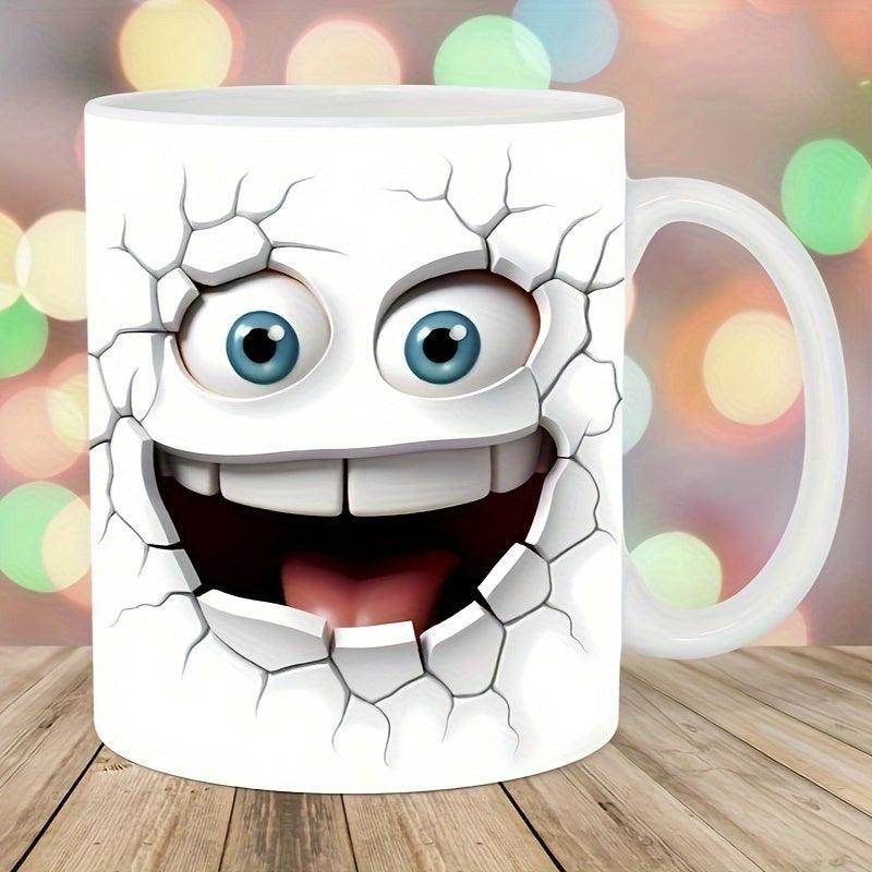 Smiling Face Break Through Ceramic Coffee Mug - 11oz - My Store