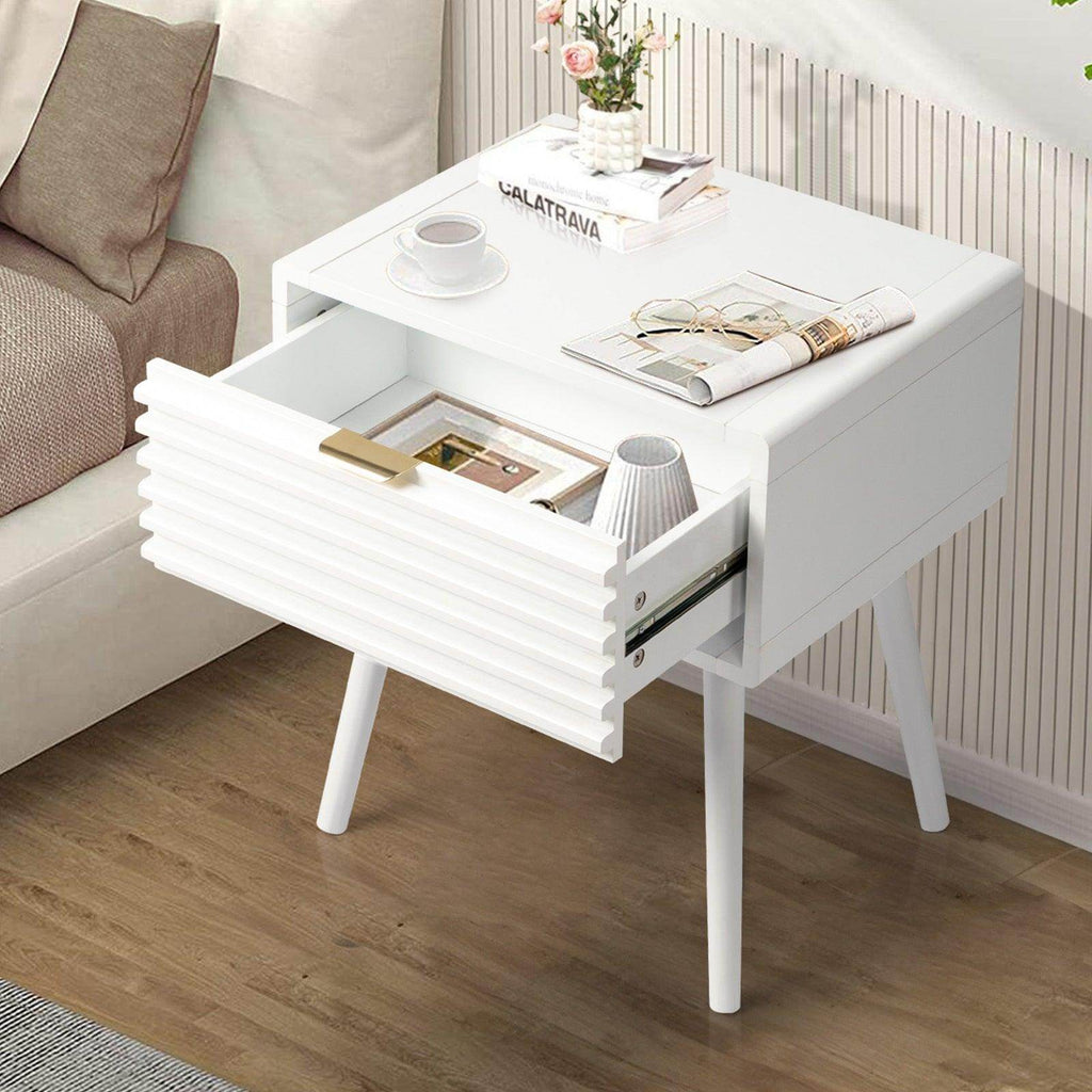 1pc Solid Wood Nightstand End Table - My Store