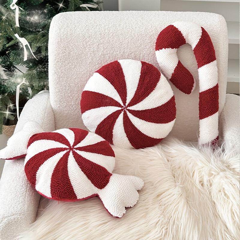 Festive Candy Cane Plush Pillow - My Store