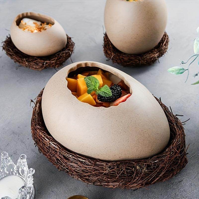 Ceramic Ostrich Egg Dessert Bowl - My Store