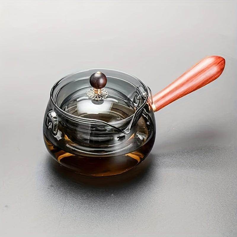 360-Degree Rotating Glass Teapot with Side Handle - 500ml - My Store