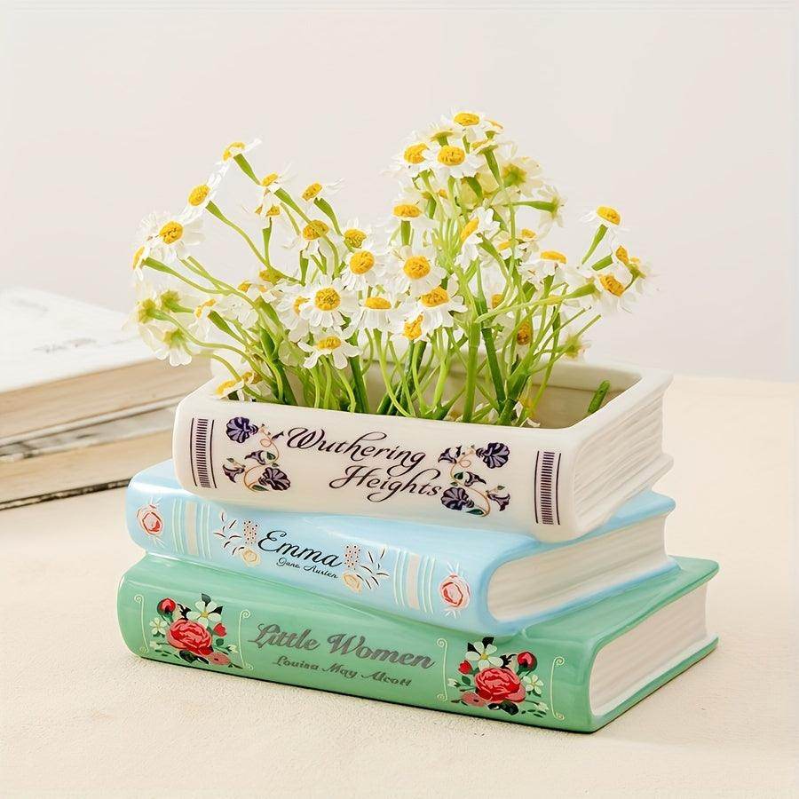 Creative Three-layer Ceramic Book Vase - My Store