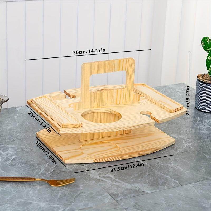 Portable Wooden Picnic Wine Rack and Food Holder - My Store