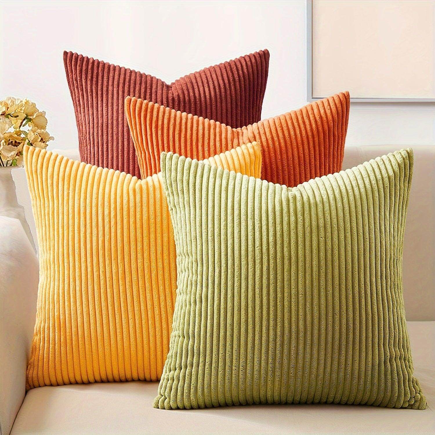 Decorative Gradient Corduroy Pillow Covers – Set of 4 - My Store