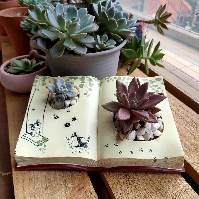 Modern Resin Book Planter - My Store