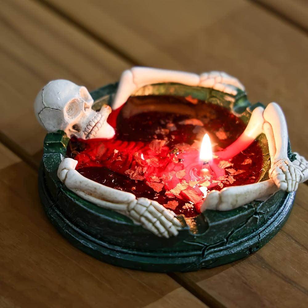 Skeleton Rose Aromatherapy Candle & Ashtray - My Store