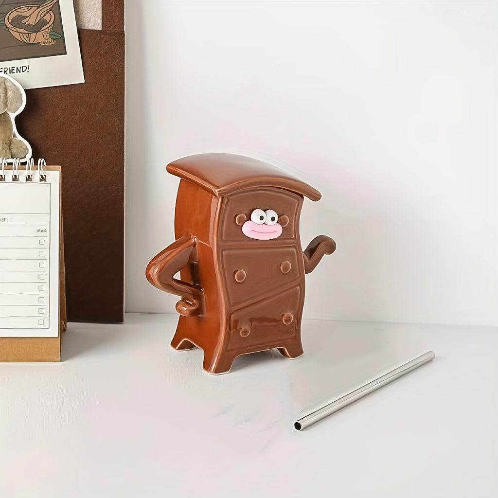 Whimsical Animal Print Glass Mug with Straw - My Store