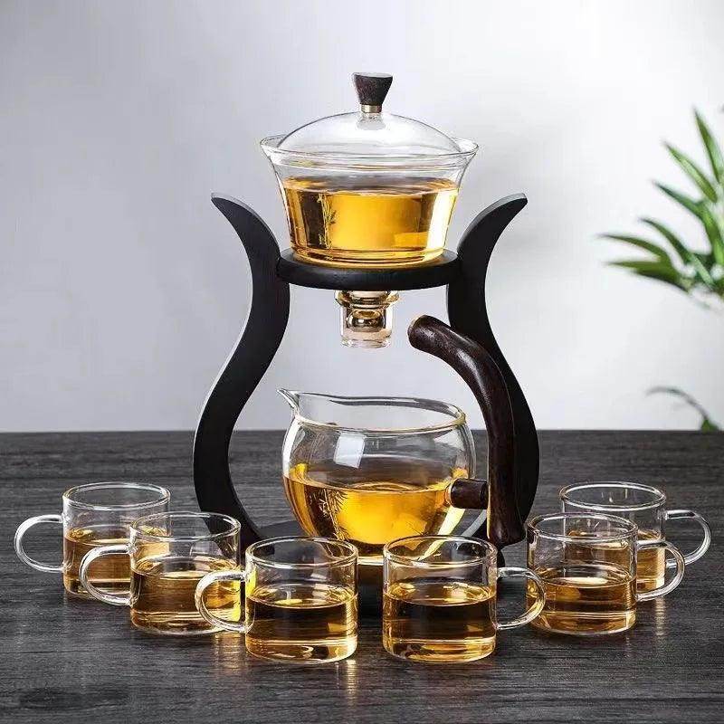 Semi-Automatic Glass Teapot Set with Infuser - My Store