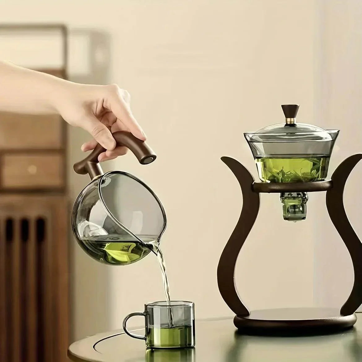 Semi-Automatic Glass Teapot Set with Infuser - My Store