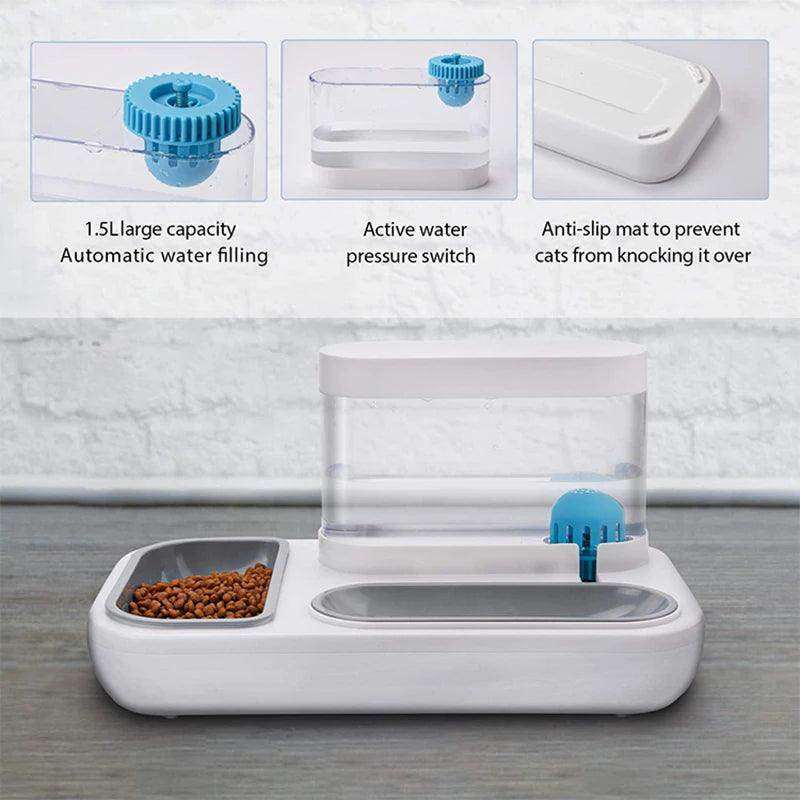 Cat/Dog Feeder Bowl with Automatic Drinking Fountain (1.5L Capacity) - My Store