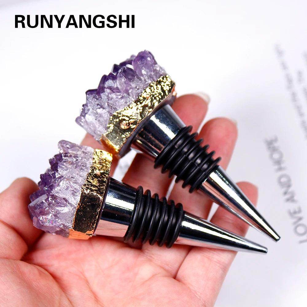 1pc Natural Amethyst Wine Stopper - My Store