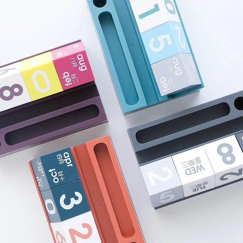 Creative Cube Shape Perpetual Calendar Phone Pen Holder - My Store
