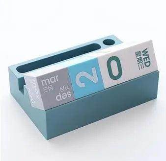 Creative Cube Shape Perpetual Calendar Phone Pen Holder - My Store