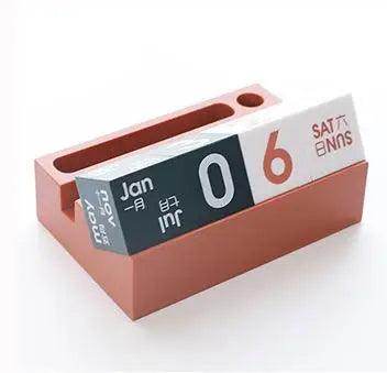 Creative Cube Shape Perpetual Calendar Phone Pen Holder - My Store