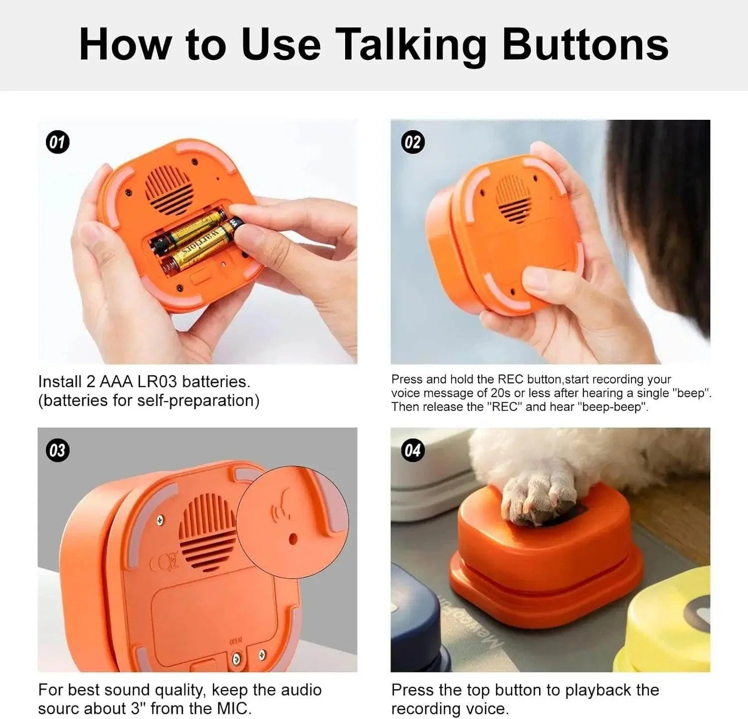 Dog Talking Buttons with Rubber Mat - My Store