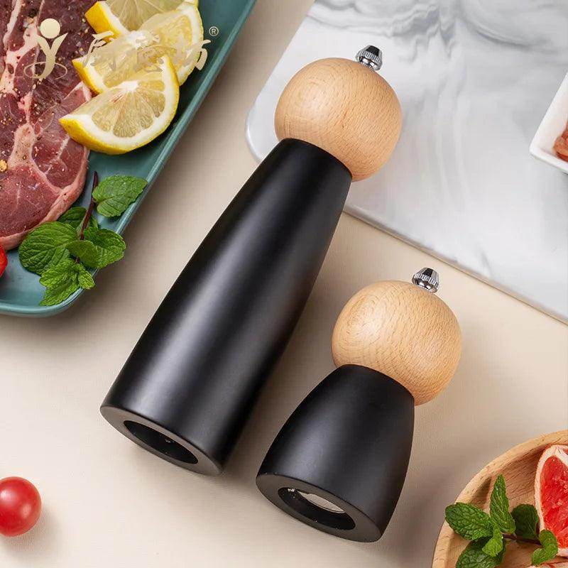 Rubber Wooden Salt & Pepper Grinder Set - My Store