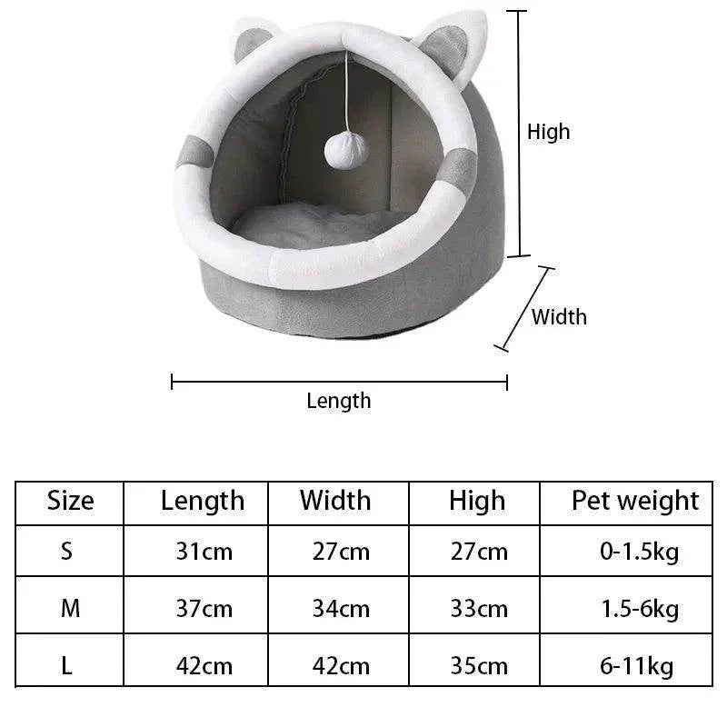 Semi-Closed Cat Cave Bed – Cozy & Comfortable Nest for Cats - My Store