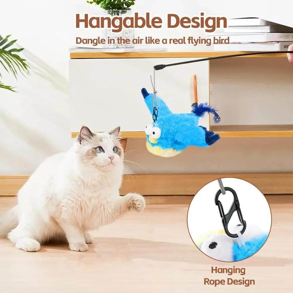 Interactive Cat Toy Rechargeable Chirping Flapping Bird - My Store
