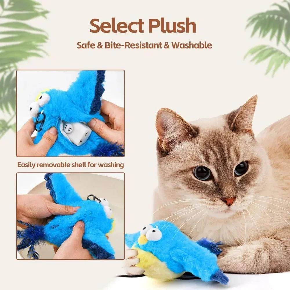 Interactive Cat Toy Rechargeable Chirping Flapping Bird - My Store