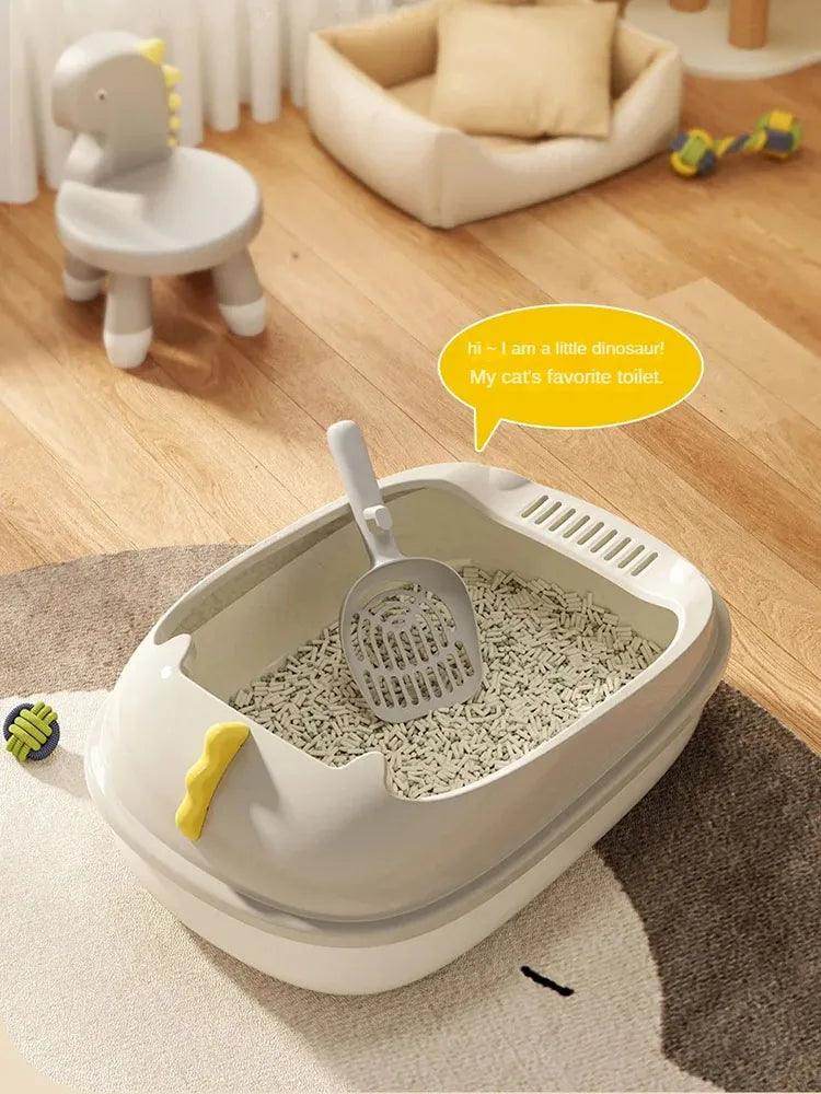 Dinosaur Semi-Enclosed Cat Litter Box - My Store