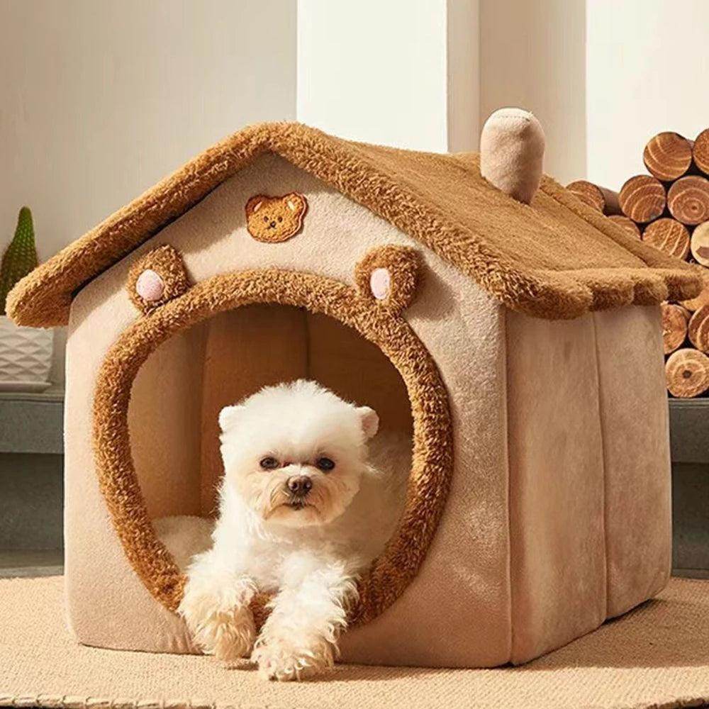 Teddy Bear Enclosed Pet Bed - My Store