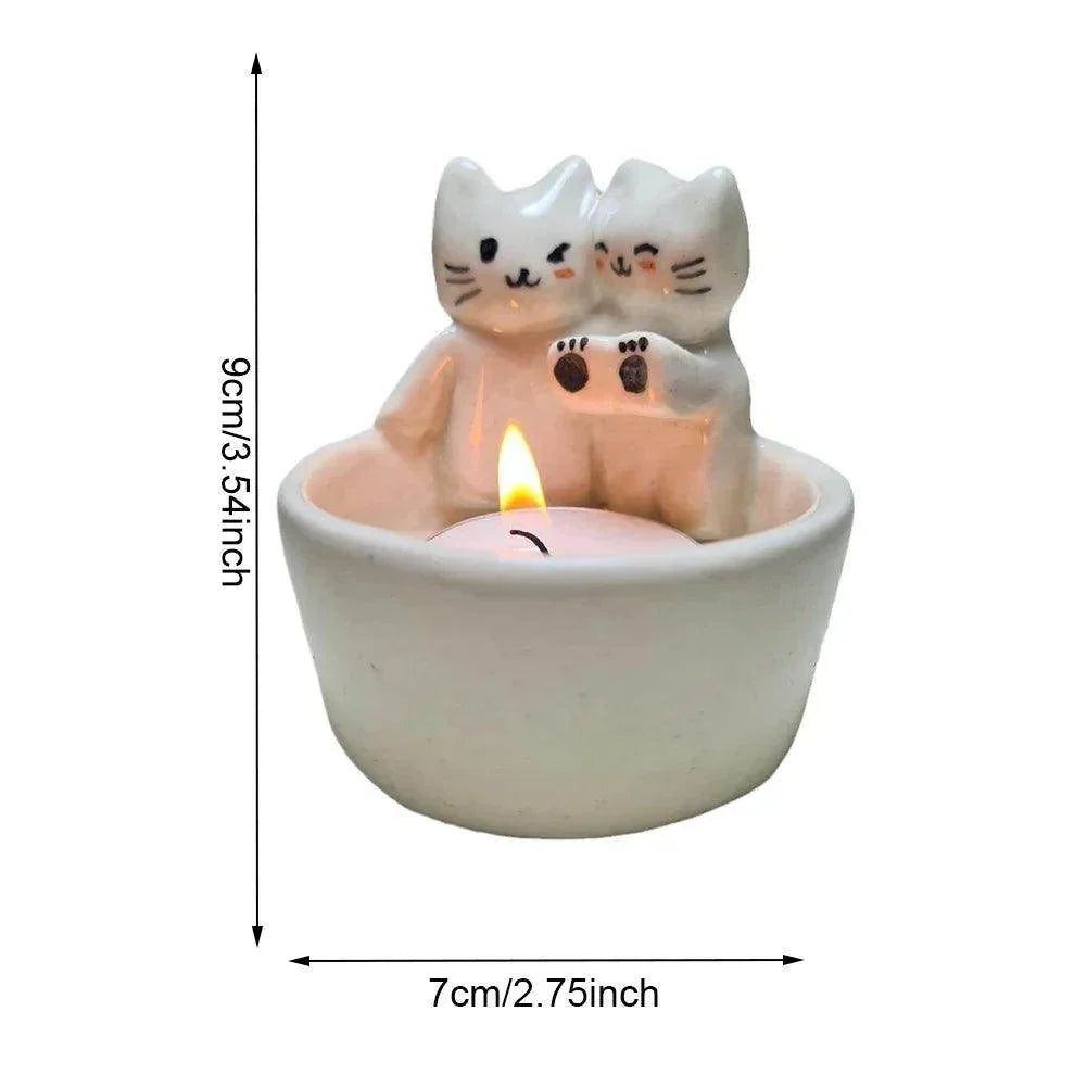 Cute Kitten Tea Light Candle Holder - My Store