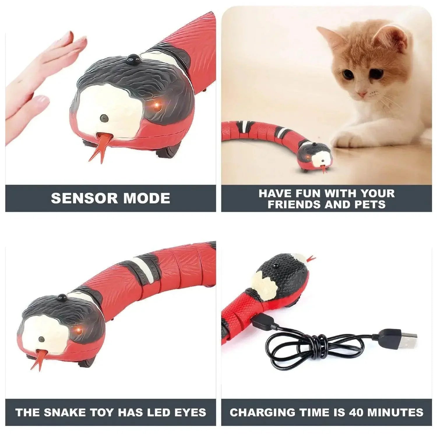 Smart Sensing Interactive Electronic Snake Cat Toy - My Store