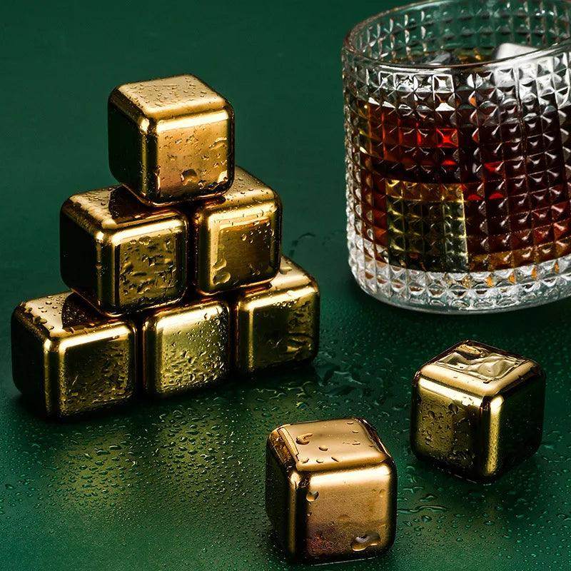 Gold Stainless Steel Ice Cubes - My Store