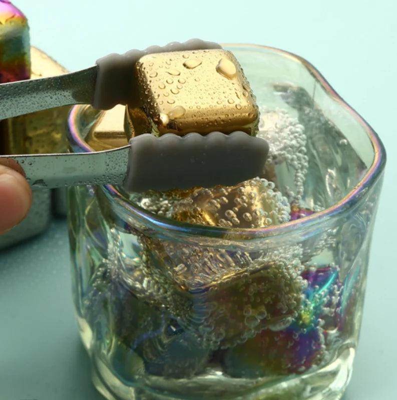 Gold Stainless Steel Ice Cubes - My Store