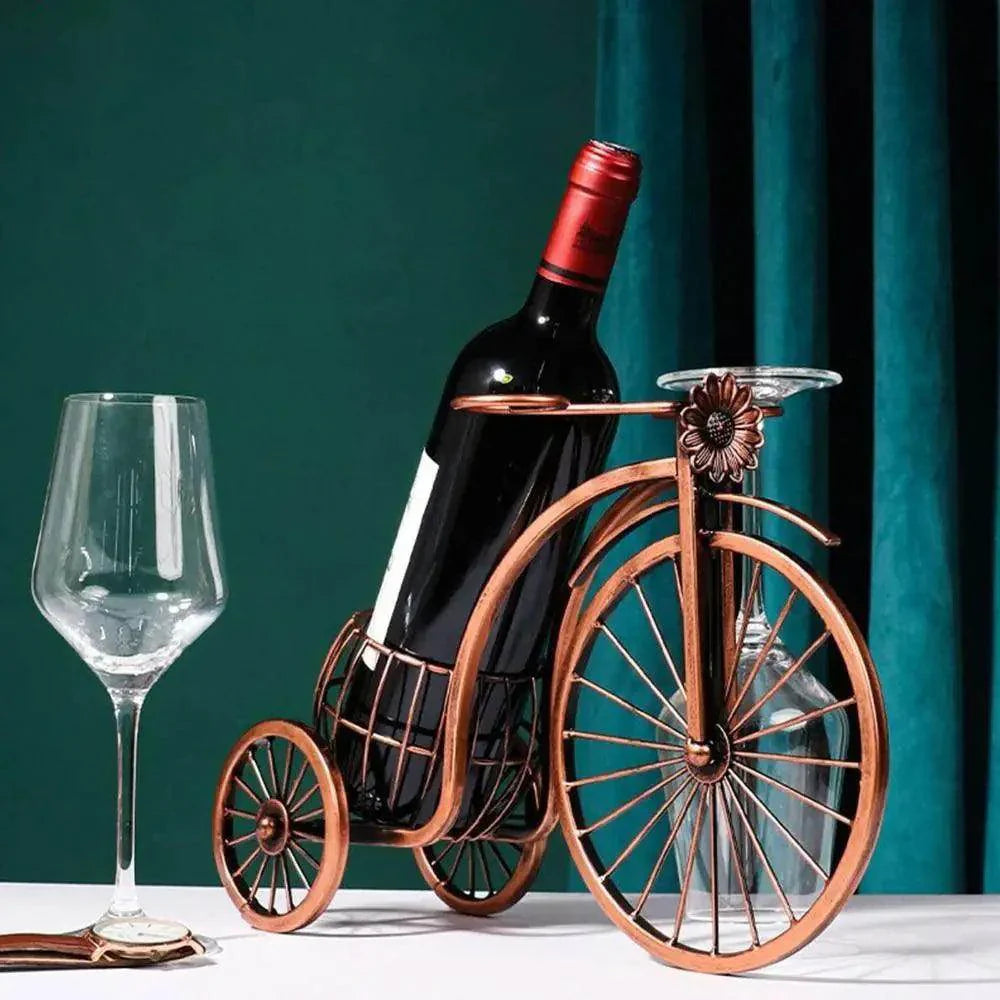 Retro Carriage Wine Rack with Glass Holder - My Store