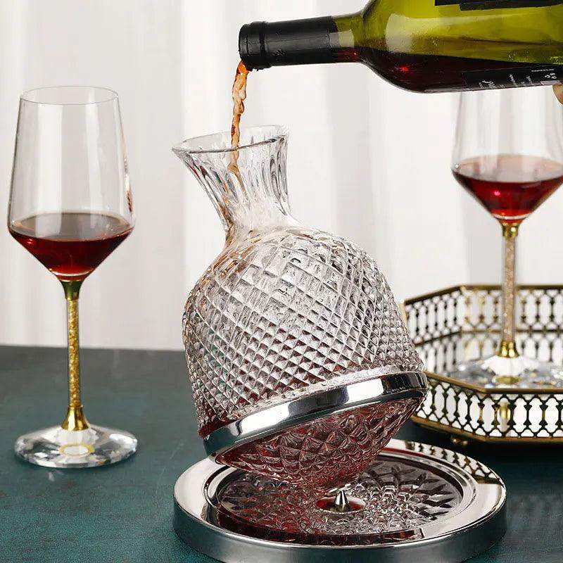Rotating Wine Decanter with Tray - 1500ml - My Store