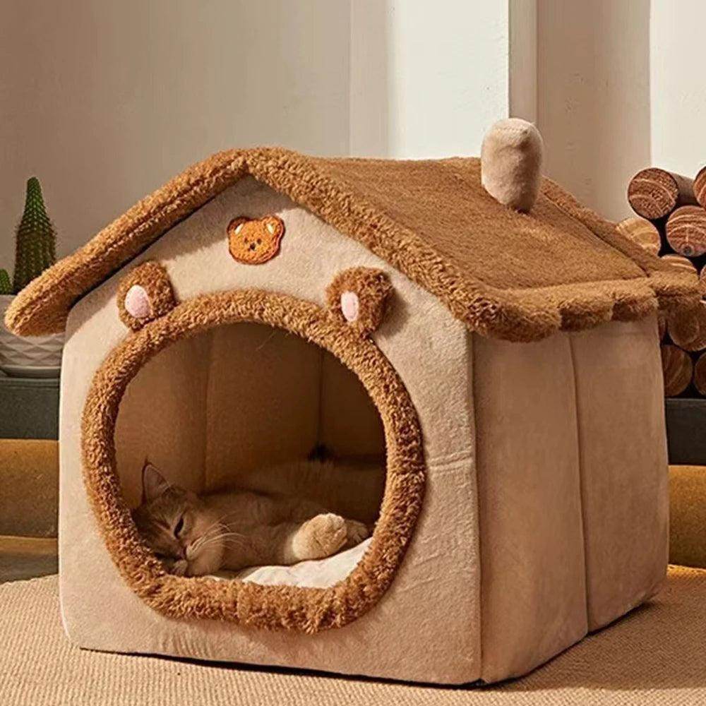 Teddy Bear Enclosed Pet Bed - My Store