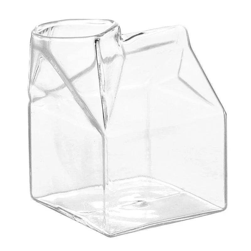 Half Pint Milk Carton Style Glass Milk Mug - 300ml - My Store