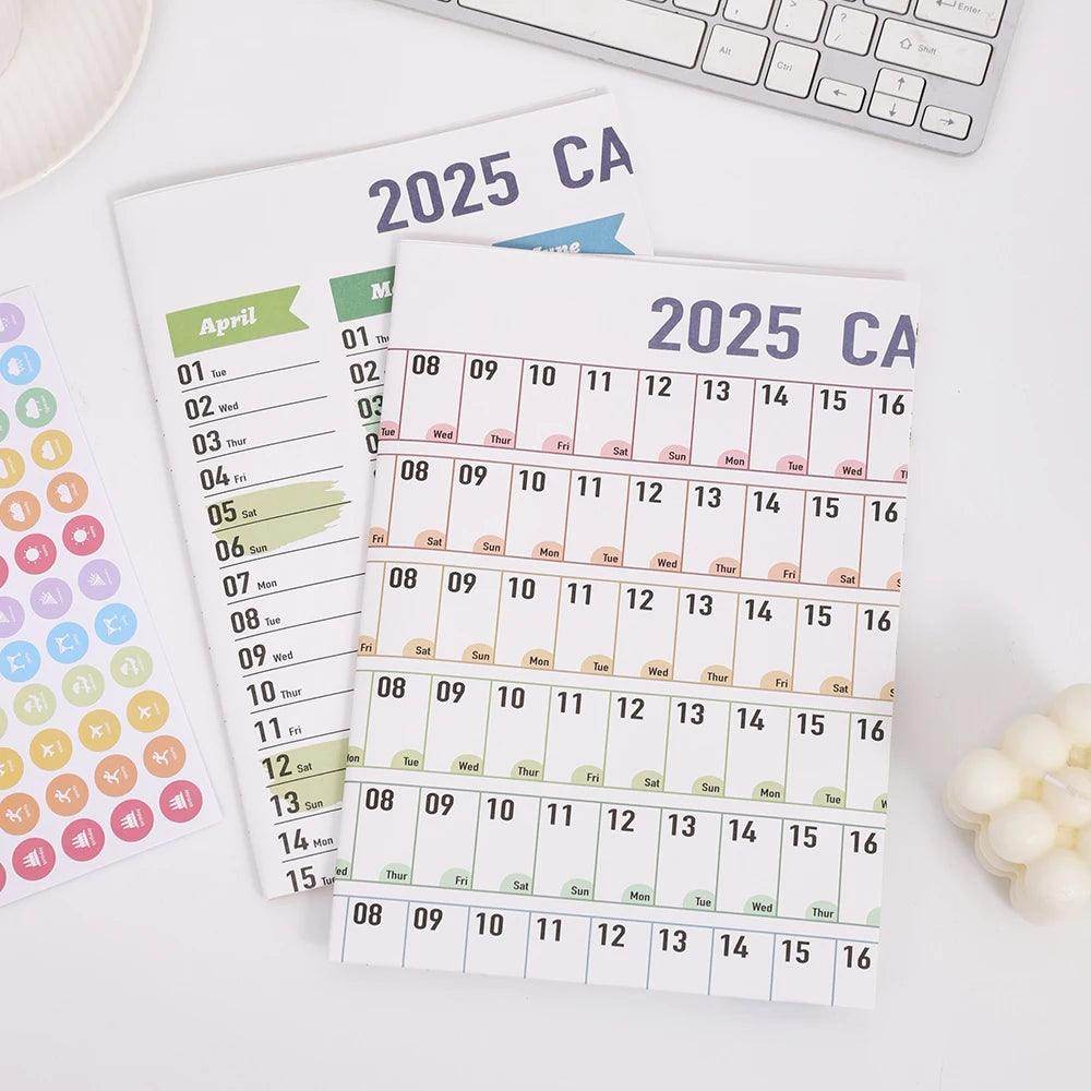 2025 Colorful Large Paper Wall Calendar with Stickers & Tapes - My Store