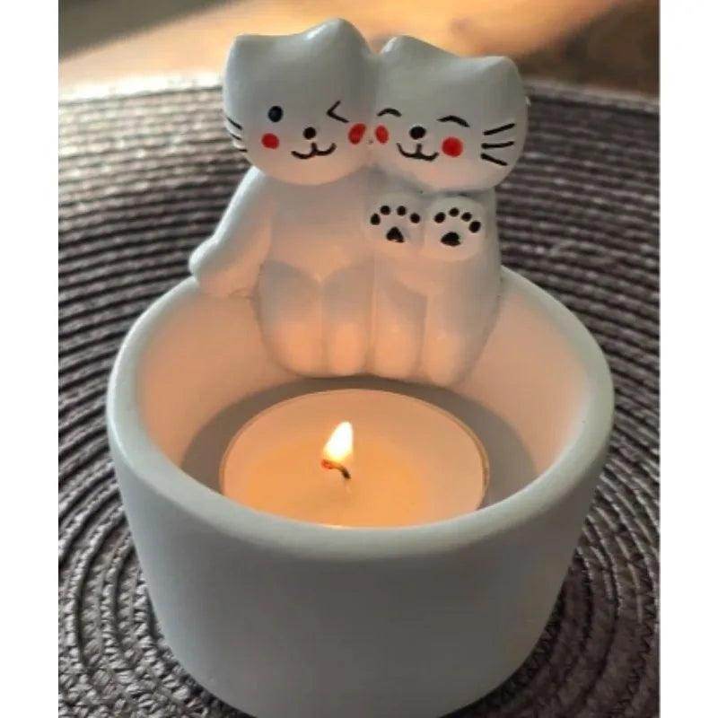 Cute Kitten Tea Light Candle Holder - My Store