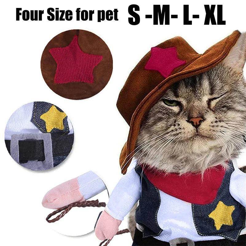 Funny Pet Dog Cat Cowboy Costume - My Store