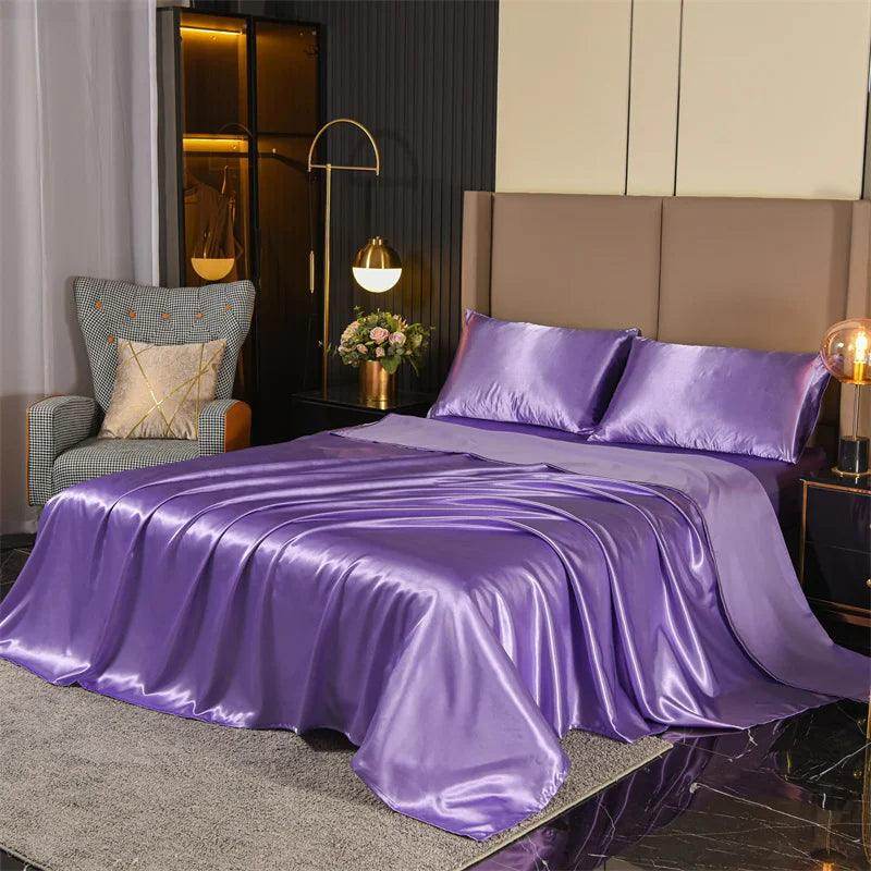 Satin Bed Sheets Set - Queen Size, 4-Piece Silky Bedding - My Store