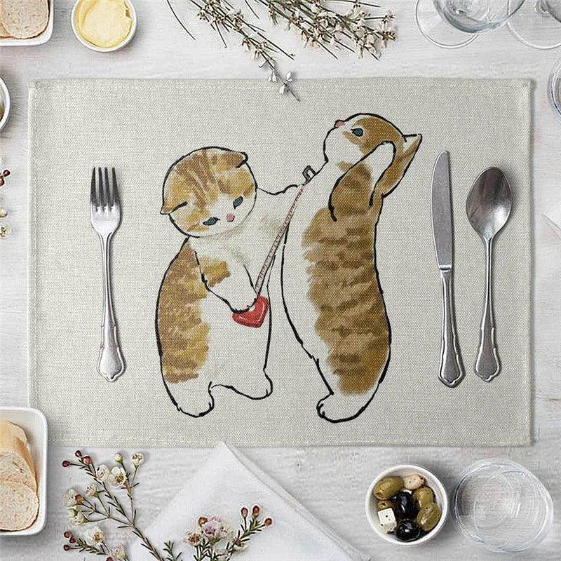 Cat Cartoon Animal Placemat - My Store