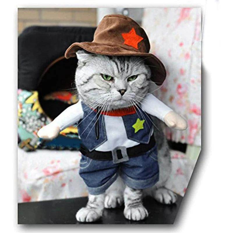 Funny Pet Dog Cat Cowboy Costume - My Store