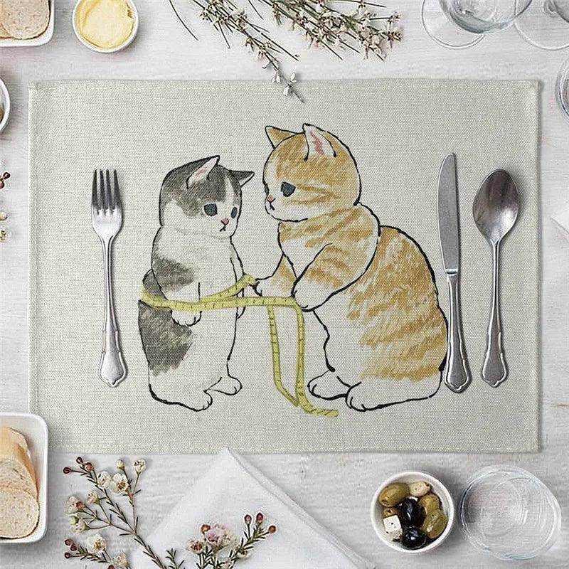 Cat Cartoon Animal Placemat - My Store