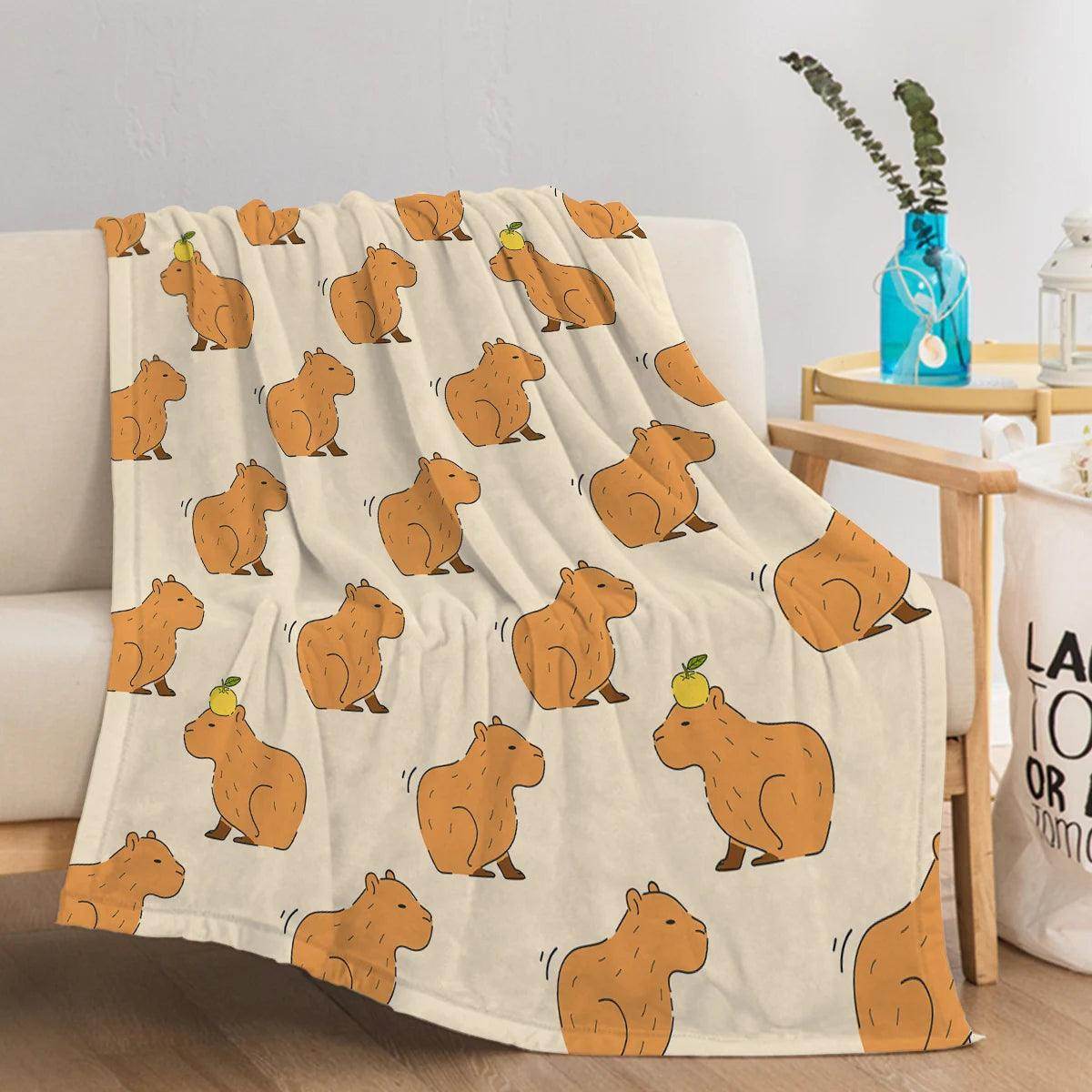 Trembling Capybara Printed Flannel Fleece Blanket - My Store