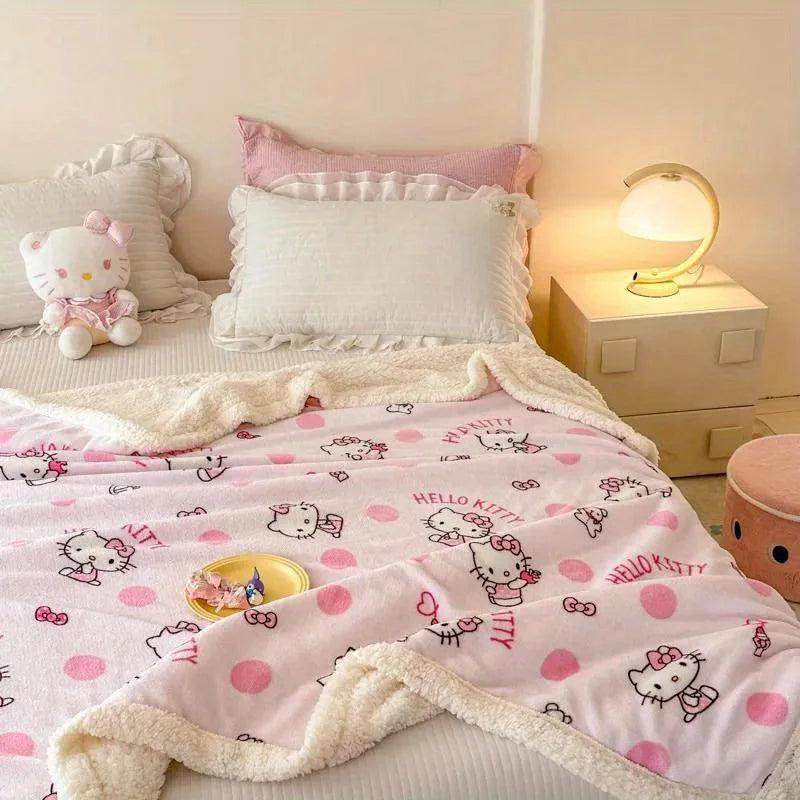 Hello Kitty Plush Double-Layered Throw Blanket - My Store